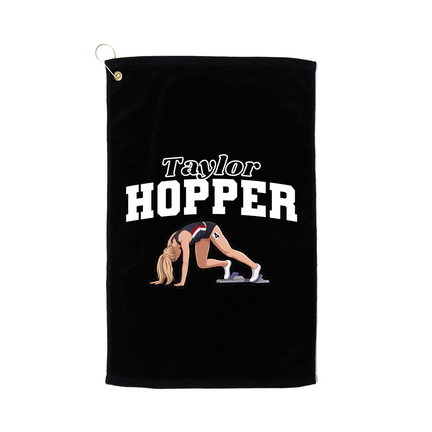 Golf Towel — Name Arch in Black