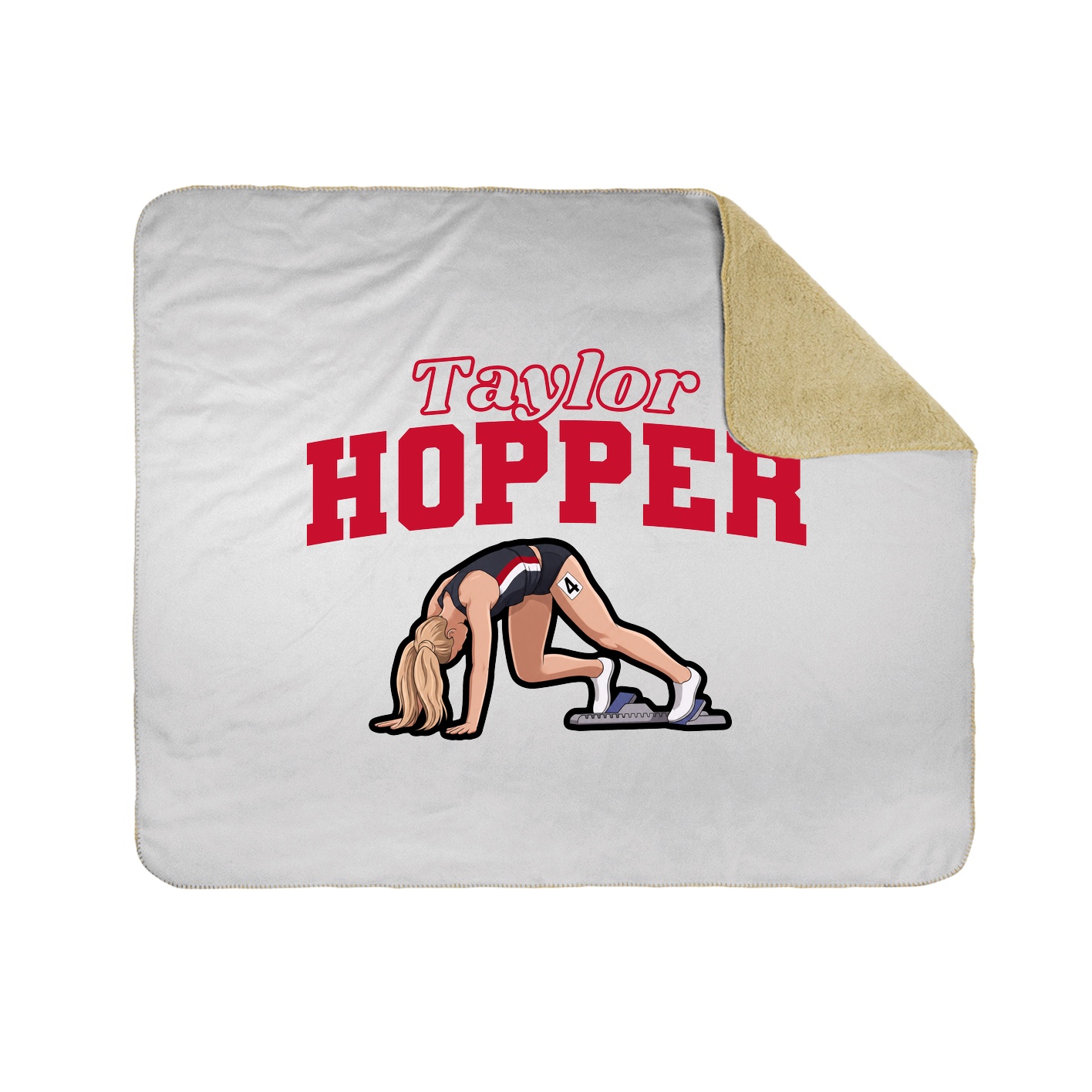 Throw Blanket — Name Arch in White