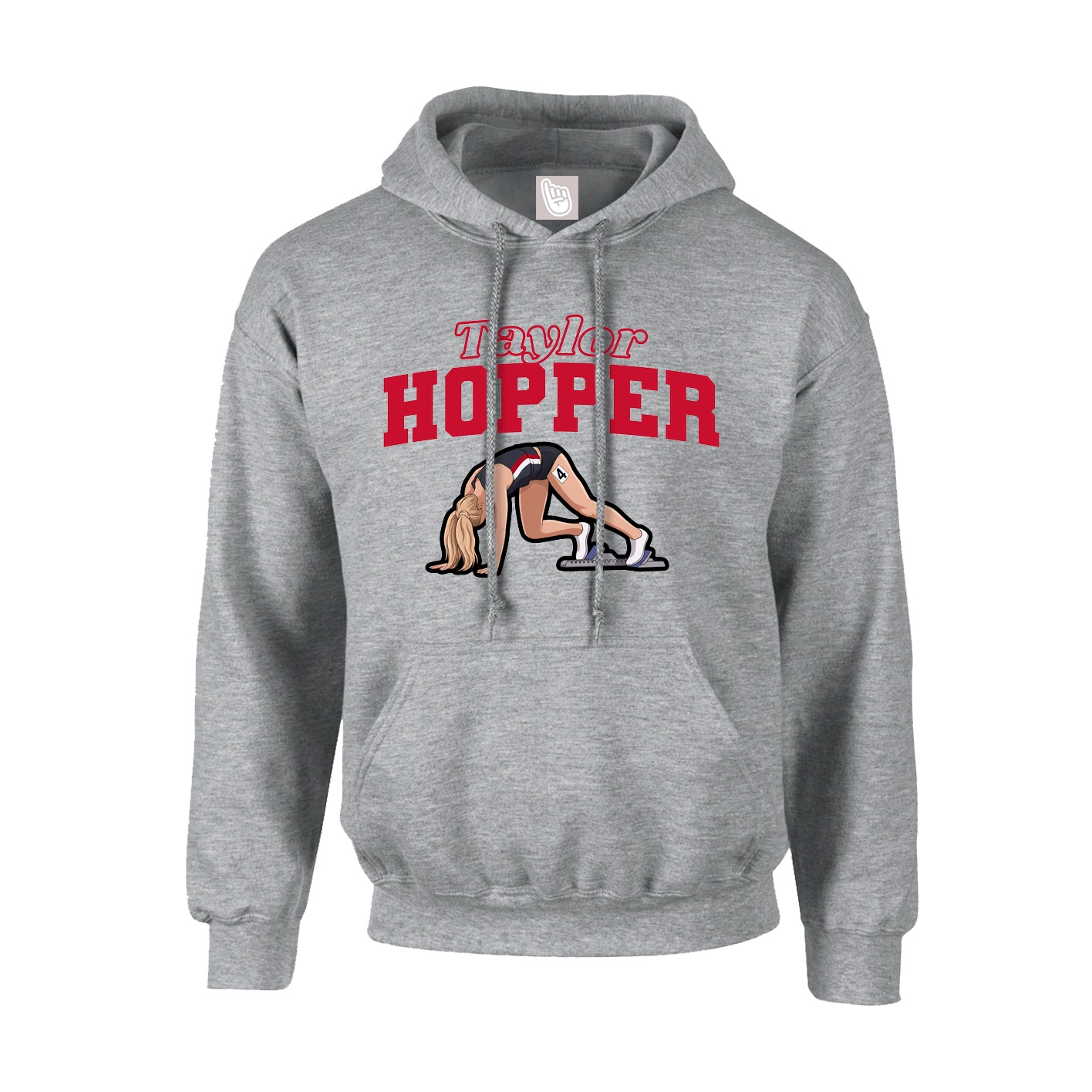 Youth Hoodie — Name Arch in Grey