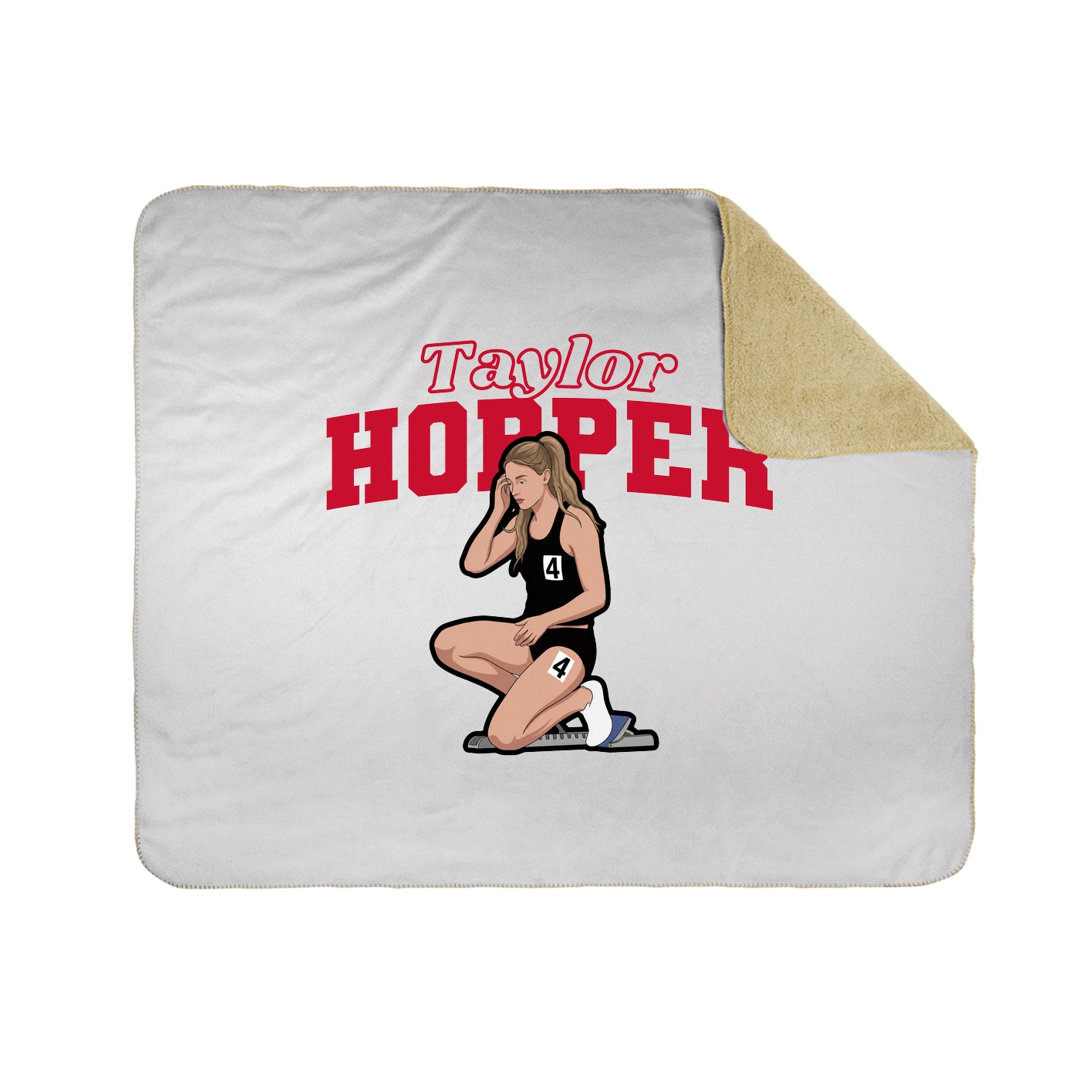 Throw Blanket — Name Arch in White