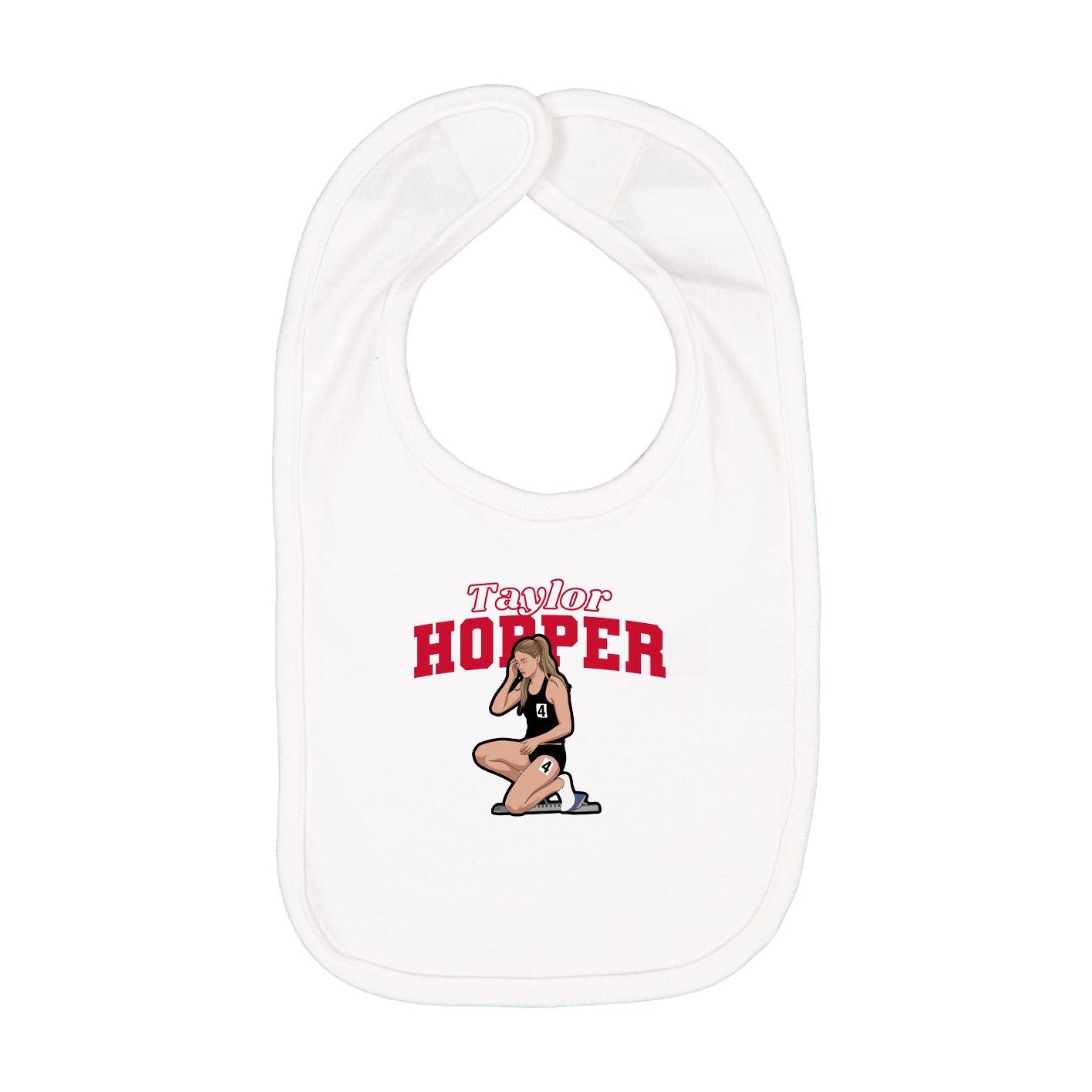 Infant Bib — Name Arch in White