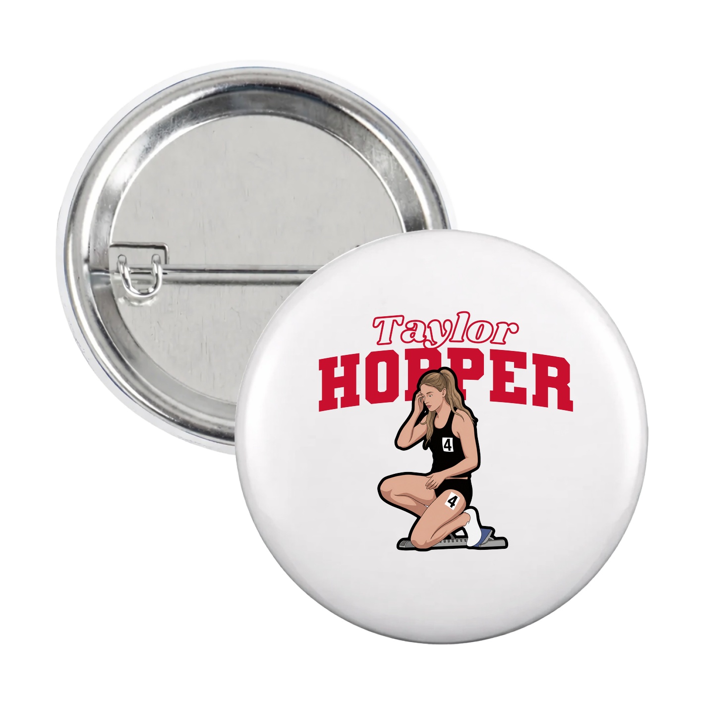 Game Day Button — Name Arch in White