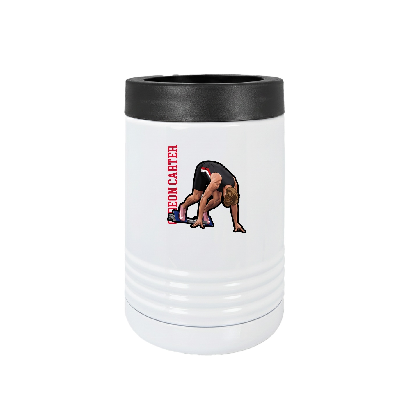 Beverage Holder — Name Vertical in White
