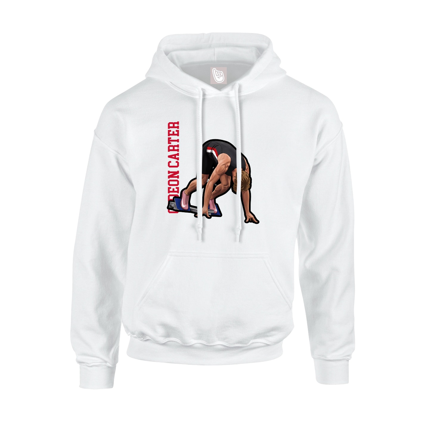 Youth Hoodie — Name Vertical in White