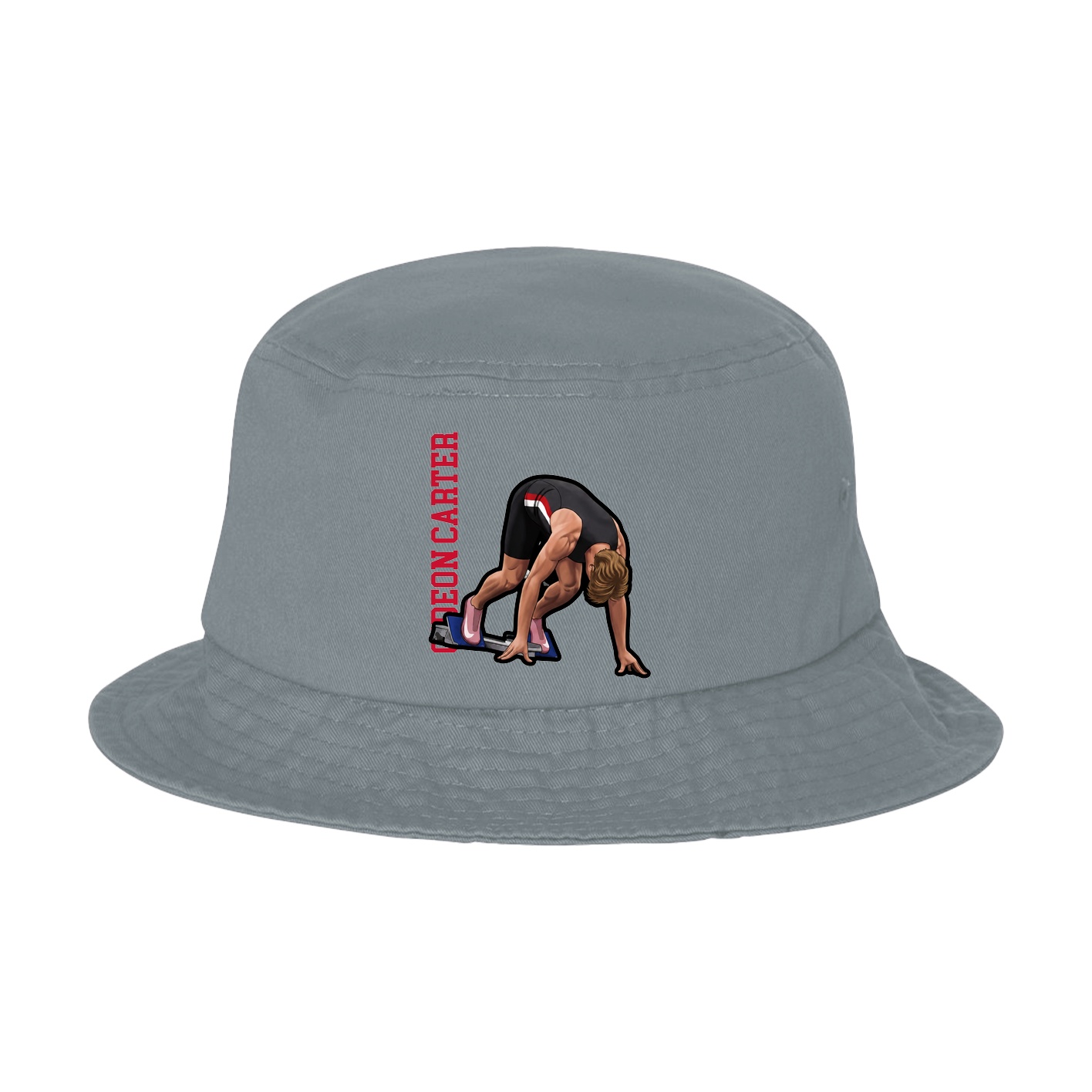 Bucket Cap — Name Vertical in Grey