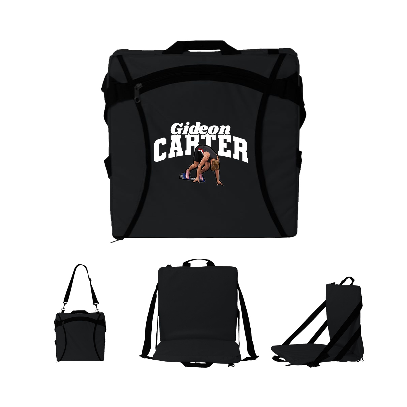 Folding Stadium Seat — Signature Arch in Black