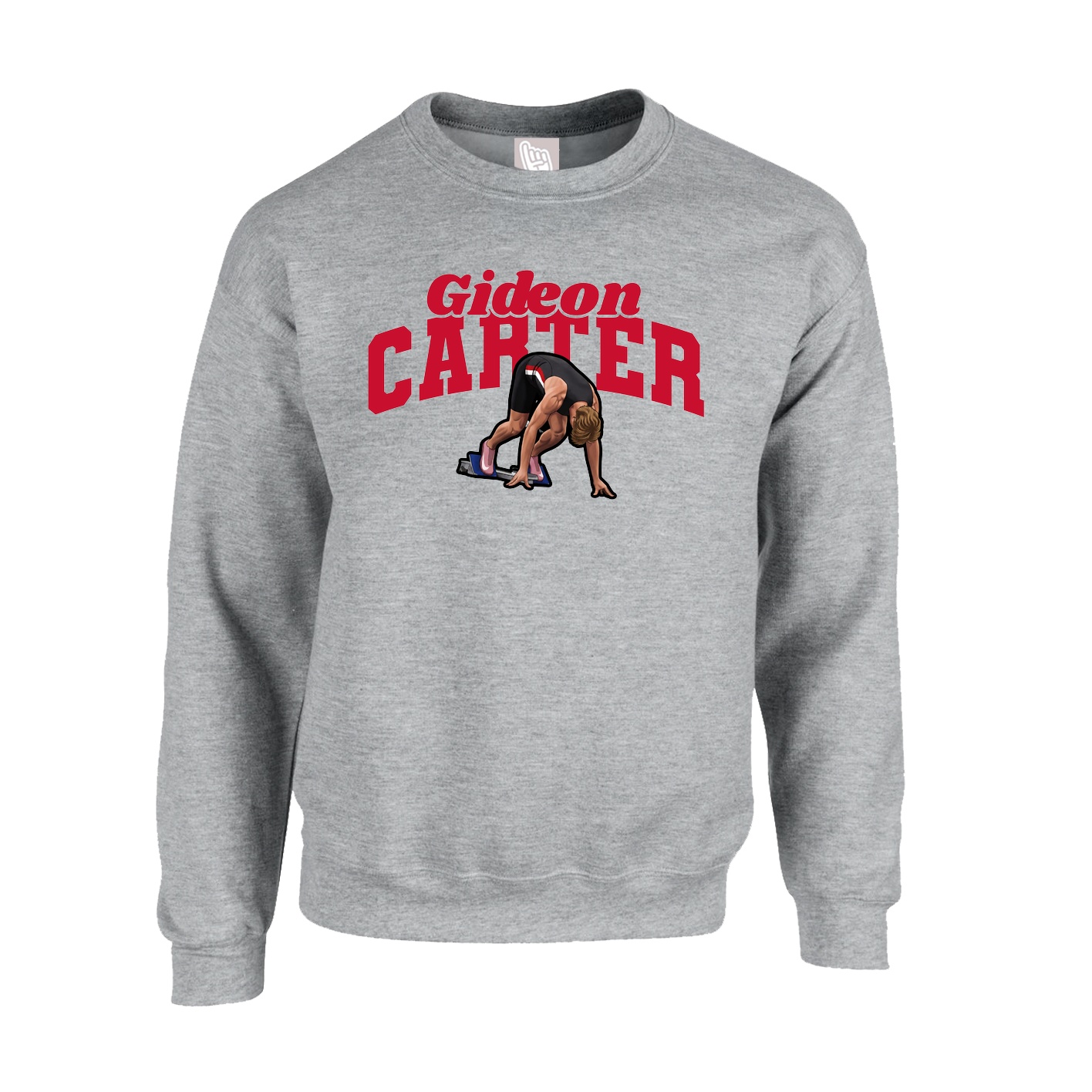 Fleece Crew — Signature Arch in Grey