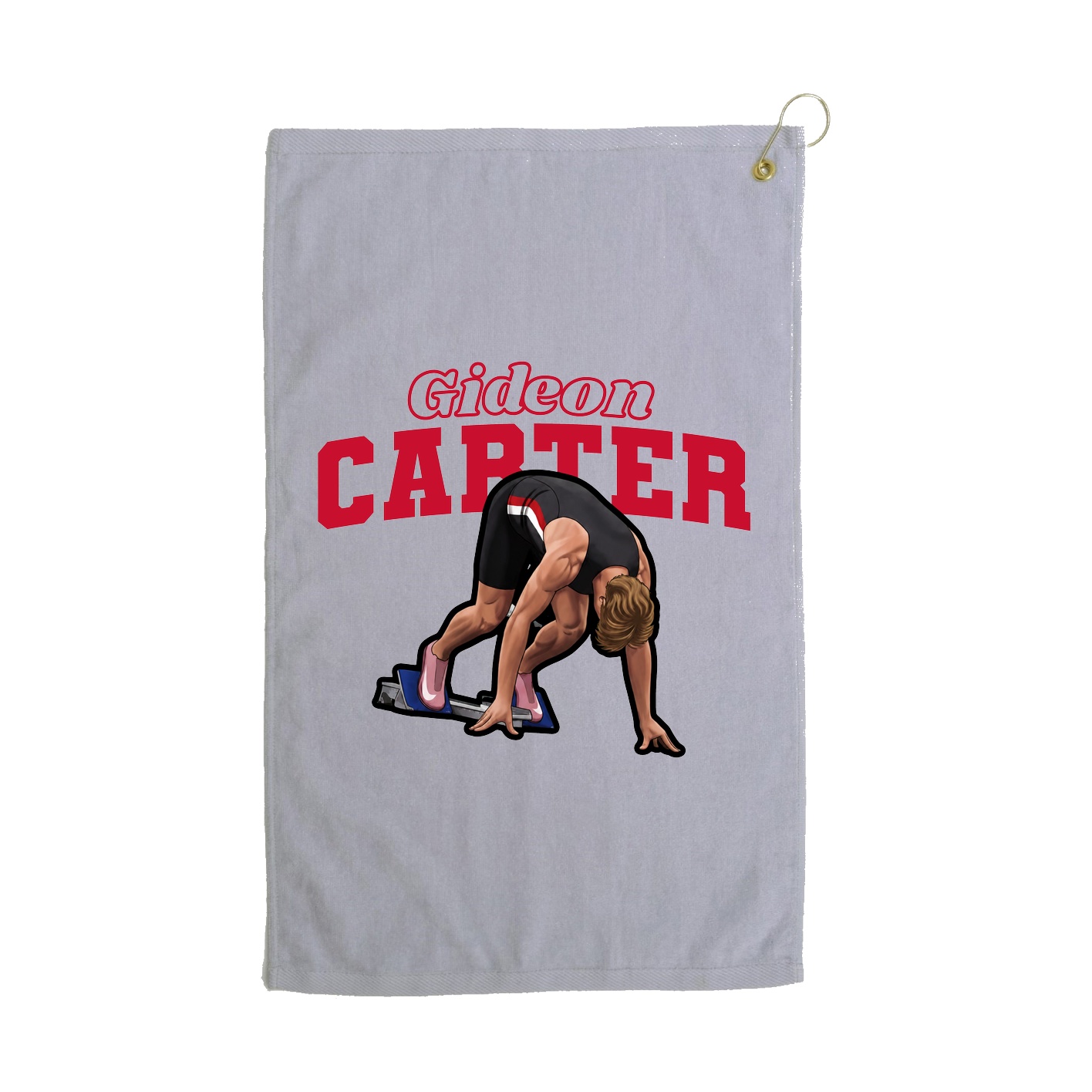 Golf Towel — Name Arch in Grey