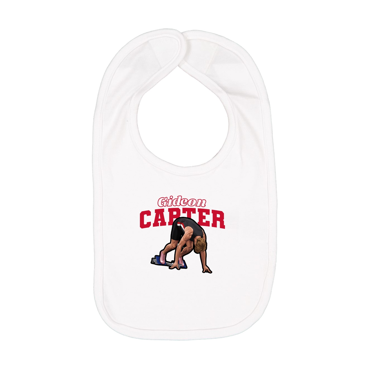Infant Bib — Name Arch in White