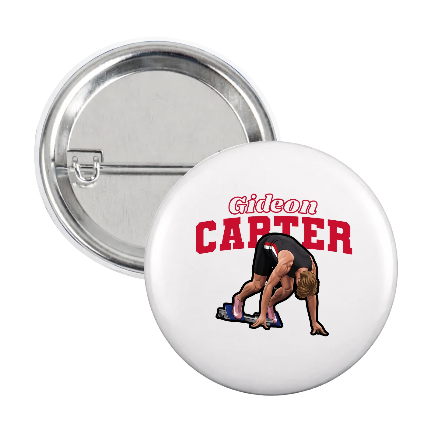 Game Day Button — Name Arch in White