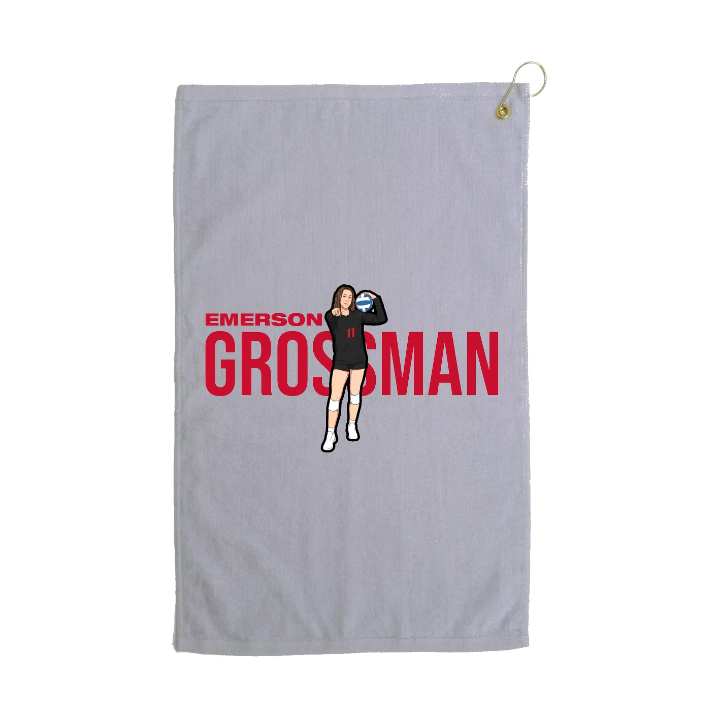 Golf Towel — Player Name in Grey