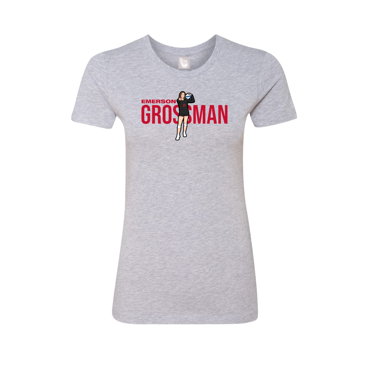 Womens Tee — Player Name in Grey