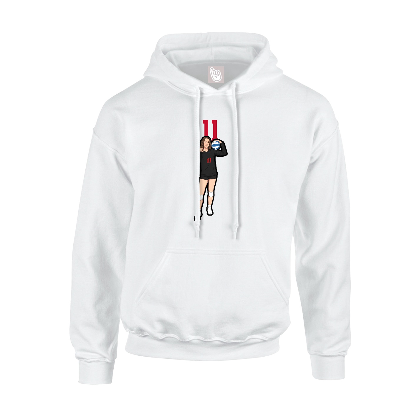 Hoodie — Number Top in White