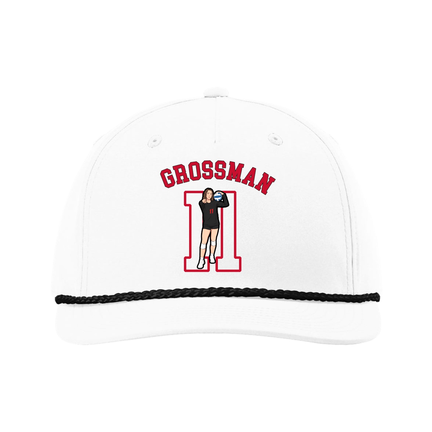 Five-Panel Classic Rope Cap — Shirsey Arch in White