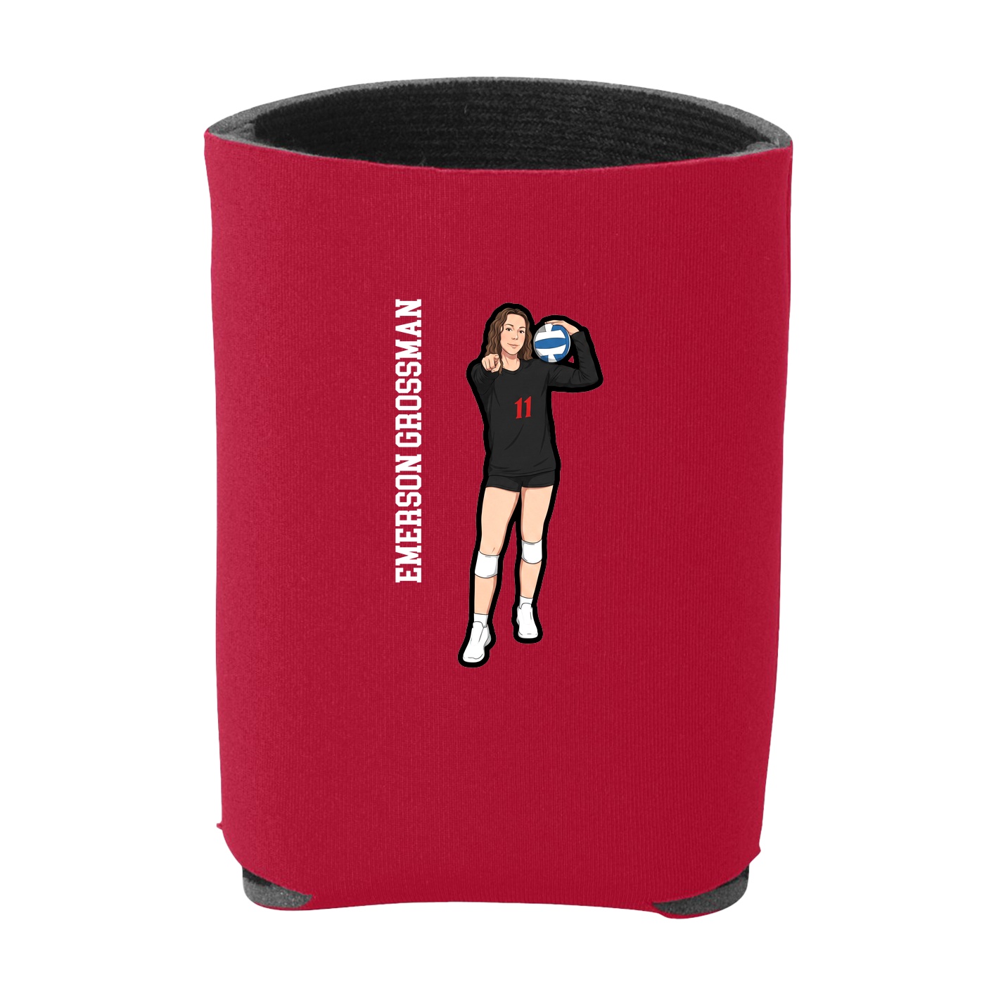 Can Holder — Name Vertical in Red
