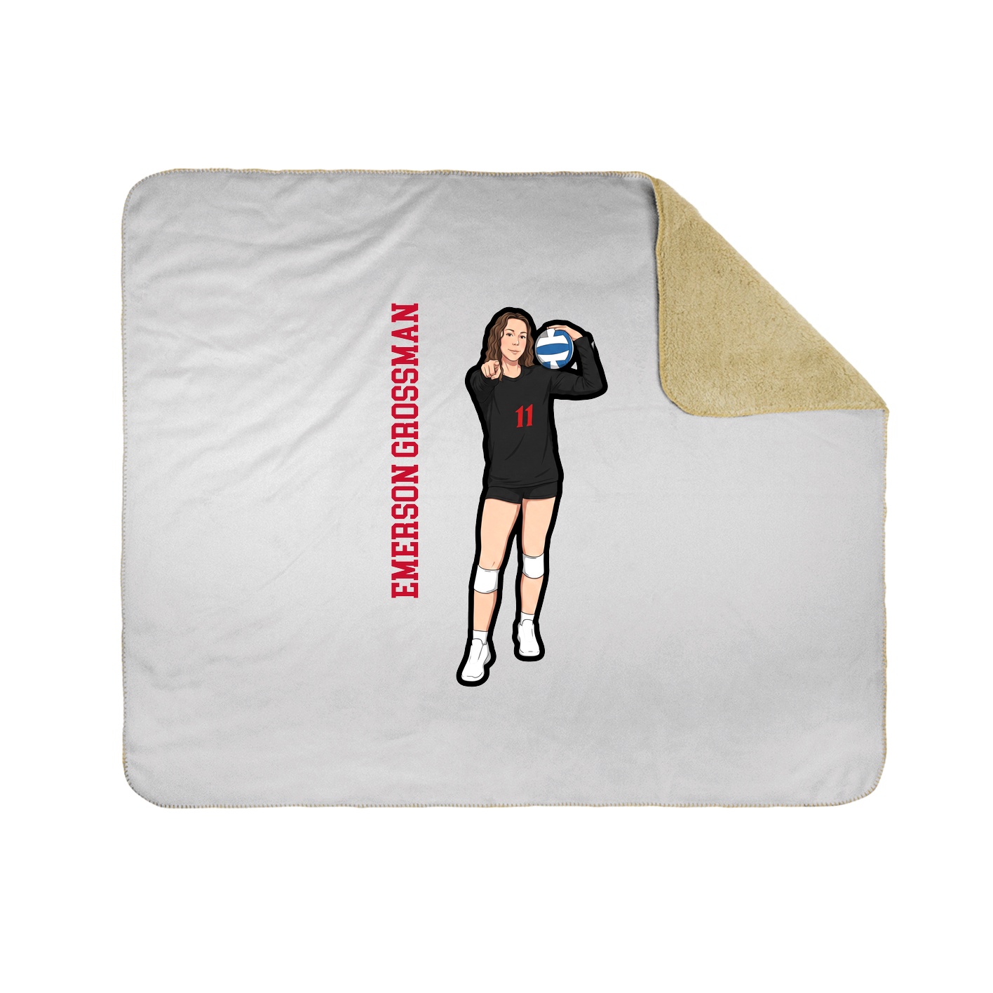 Throw Blanket — Name Vertical in White