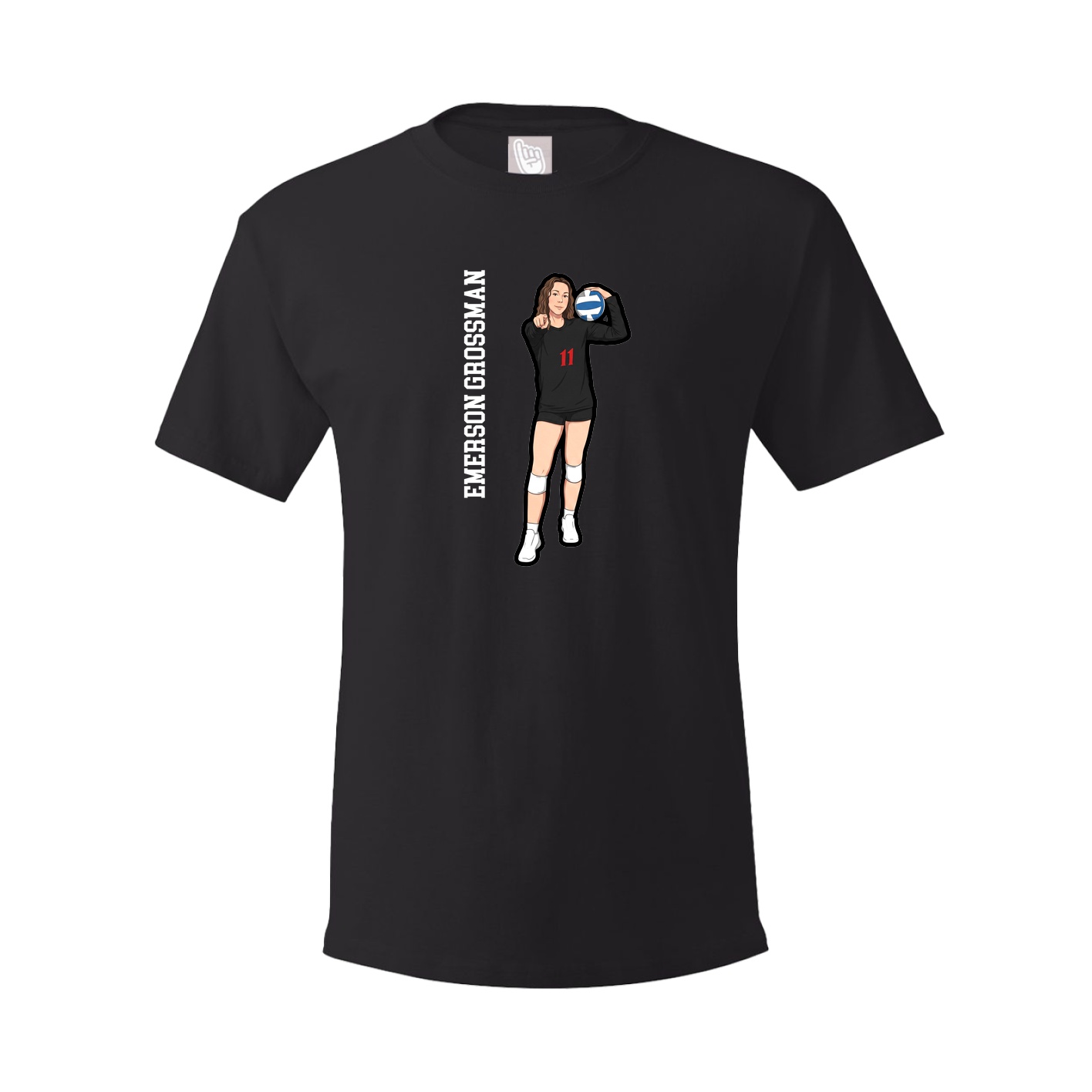 Tee — Name Vertical in Black