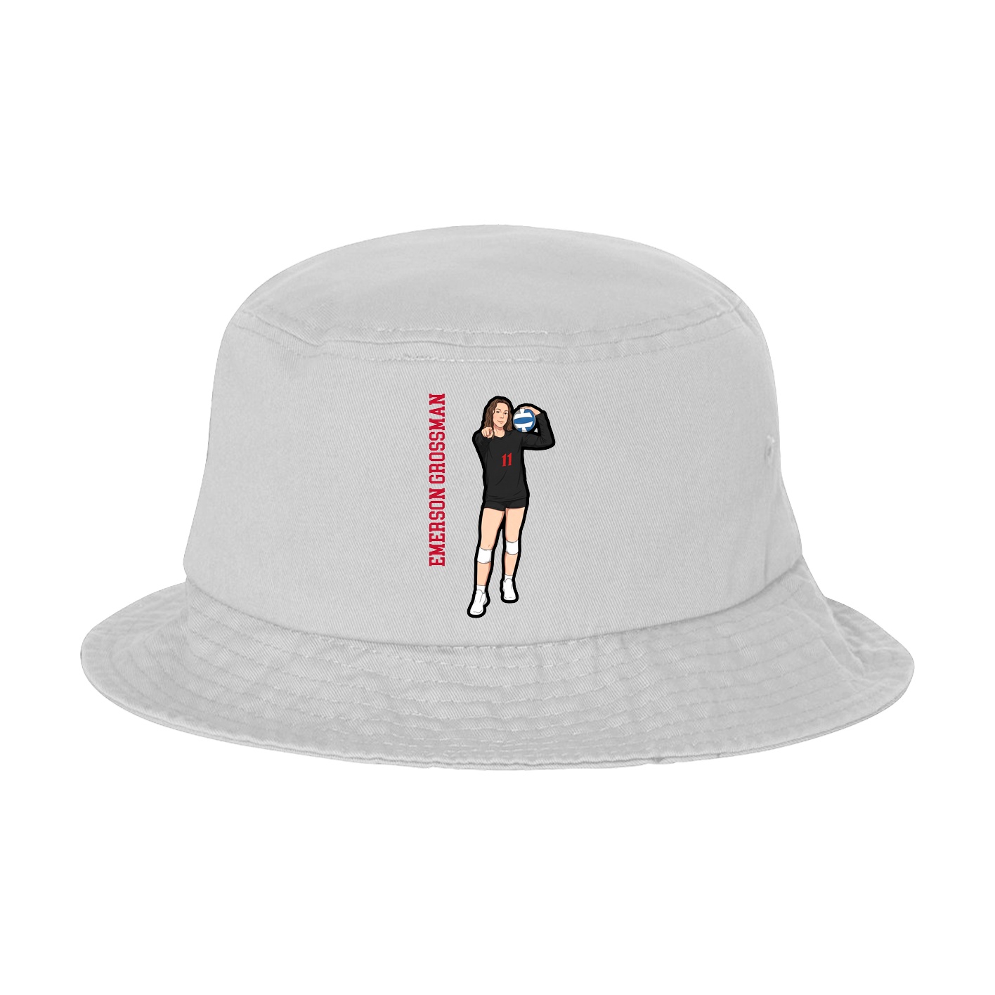 Bucket Cap — Name Vertical in White