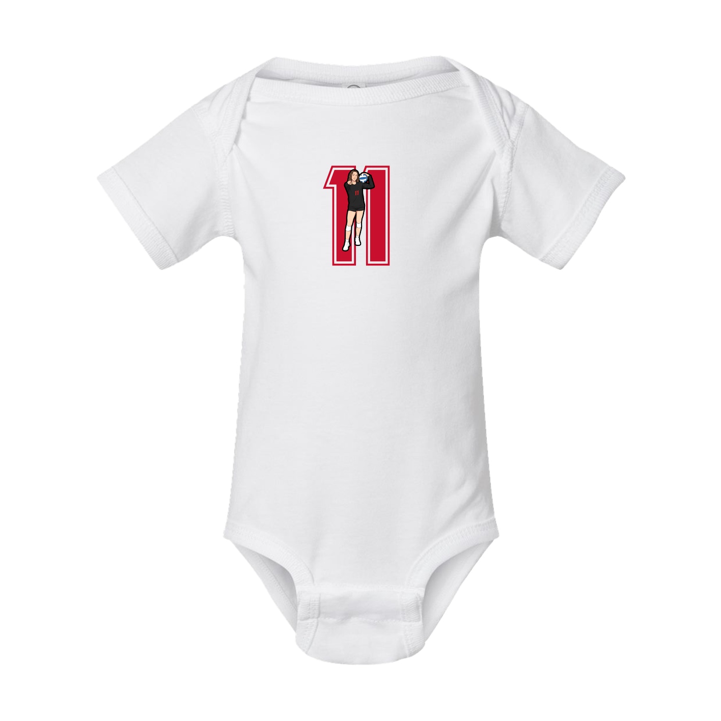 Baby Onesie — Number in White