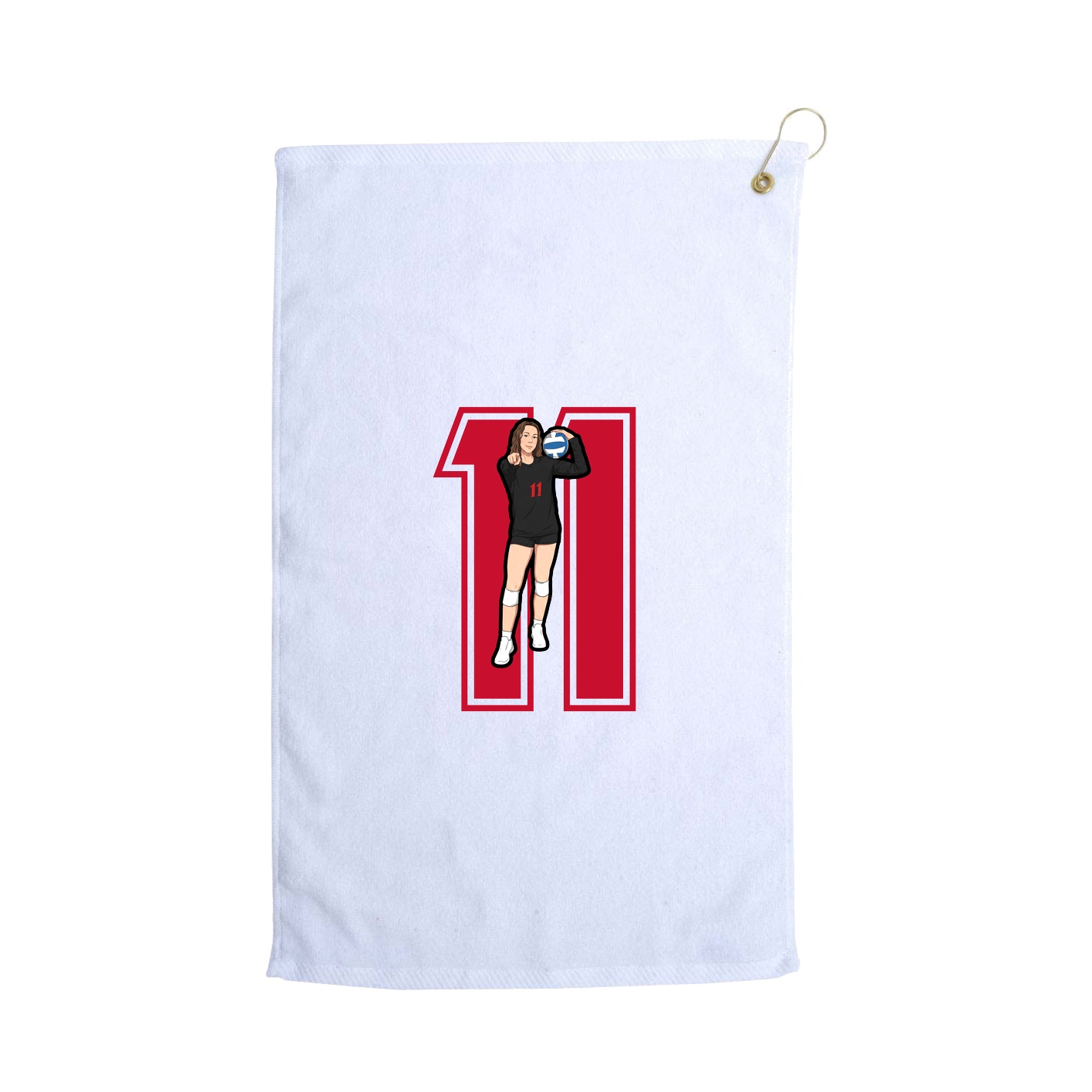 Golf Towel — Number in White