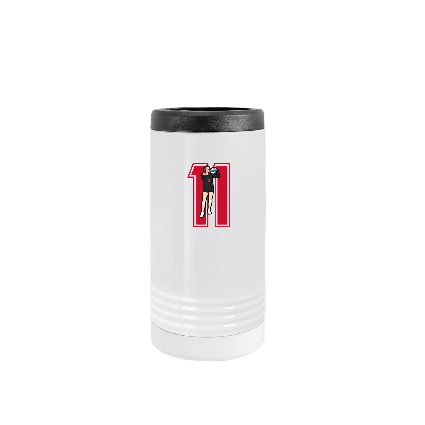 Slim Beverage Holder — Number in White