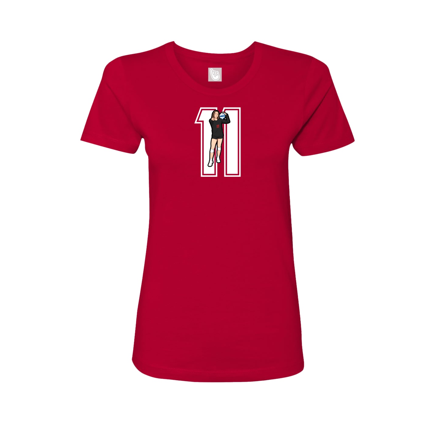 Womens Tee — Number in Red