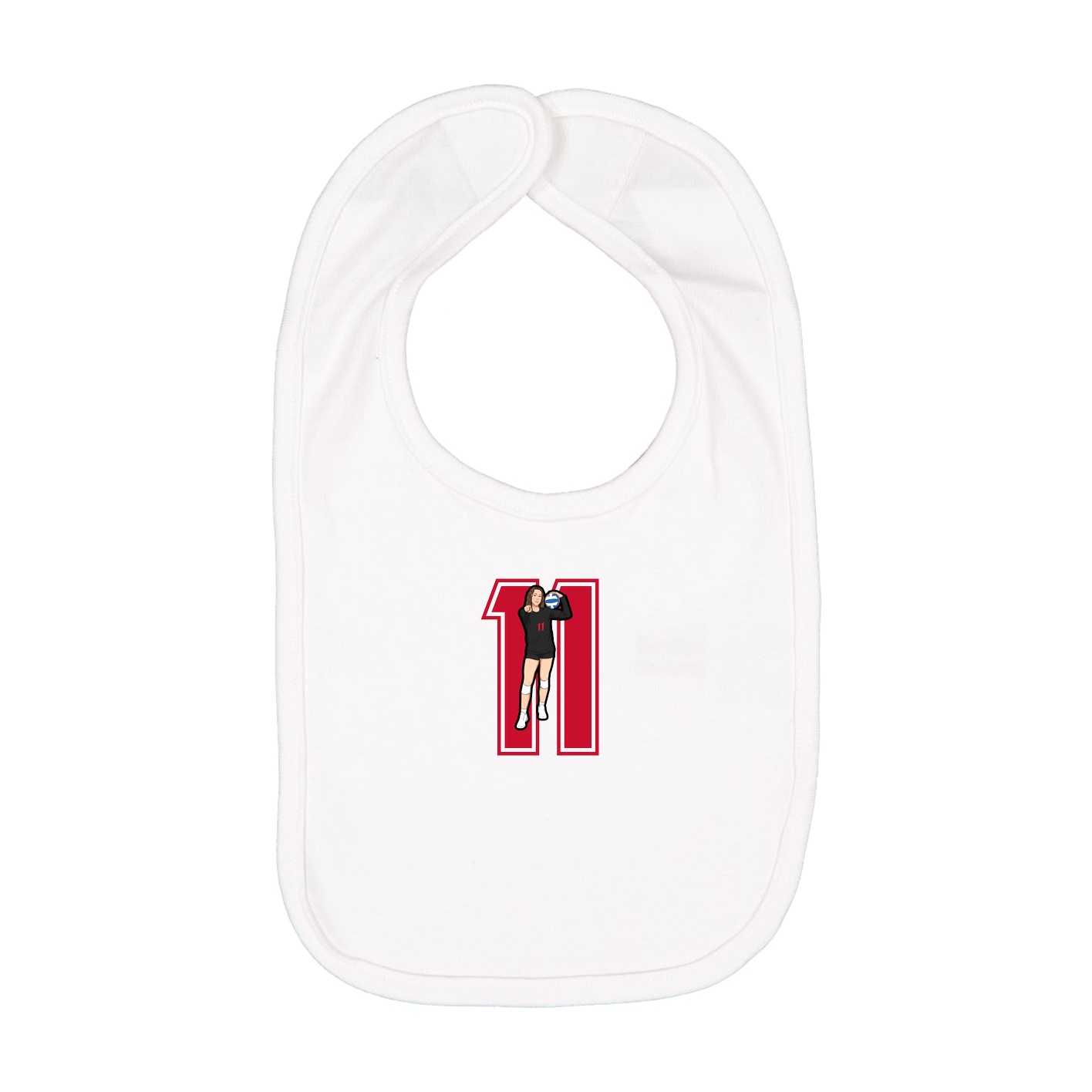 Infant Bib — Number in White