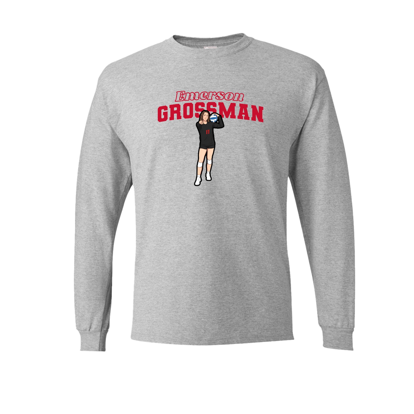 Long Sleeve Tee — Name Arch in Grey