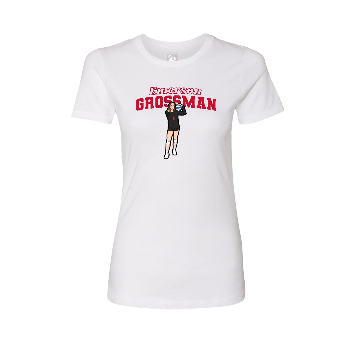 Fitted Women's Tee — Name Arch in White