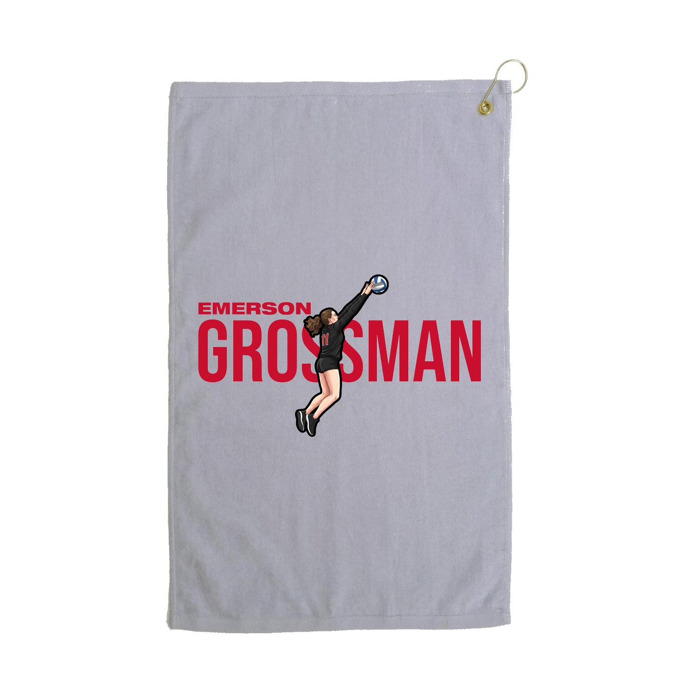 Golf Towel — Player Name in Grey