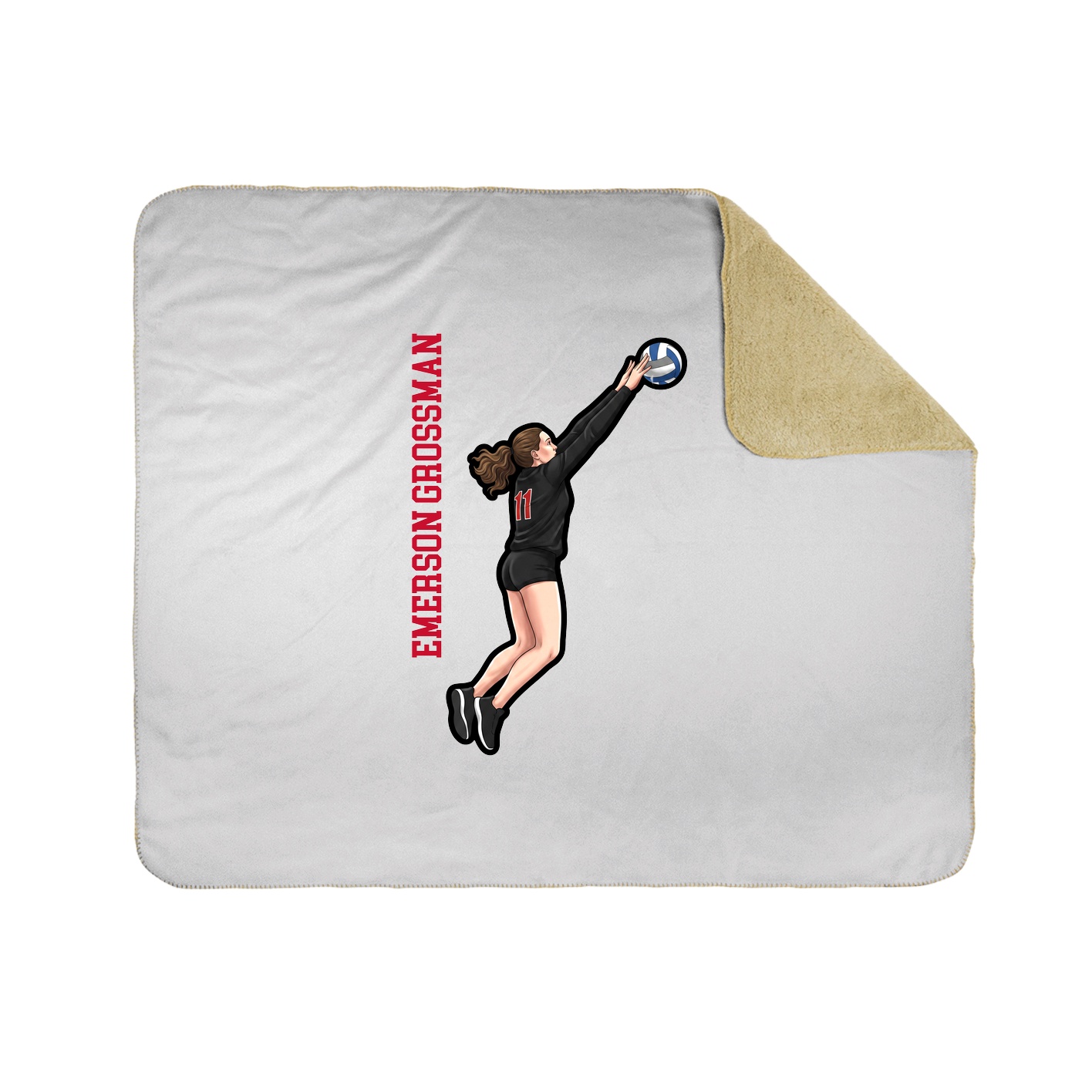 Throw Blanket — Name Vertical in White