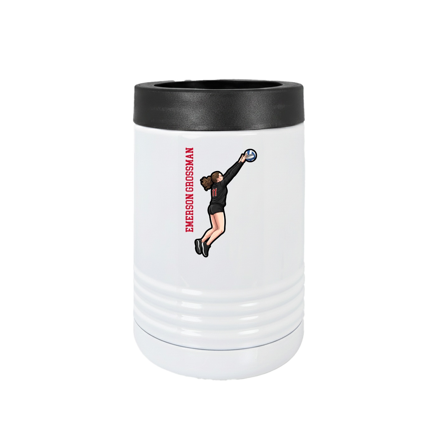 Beverage Holder — Name Vertical in White