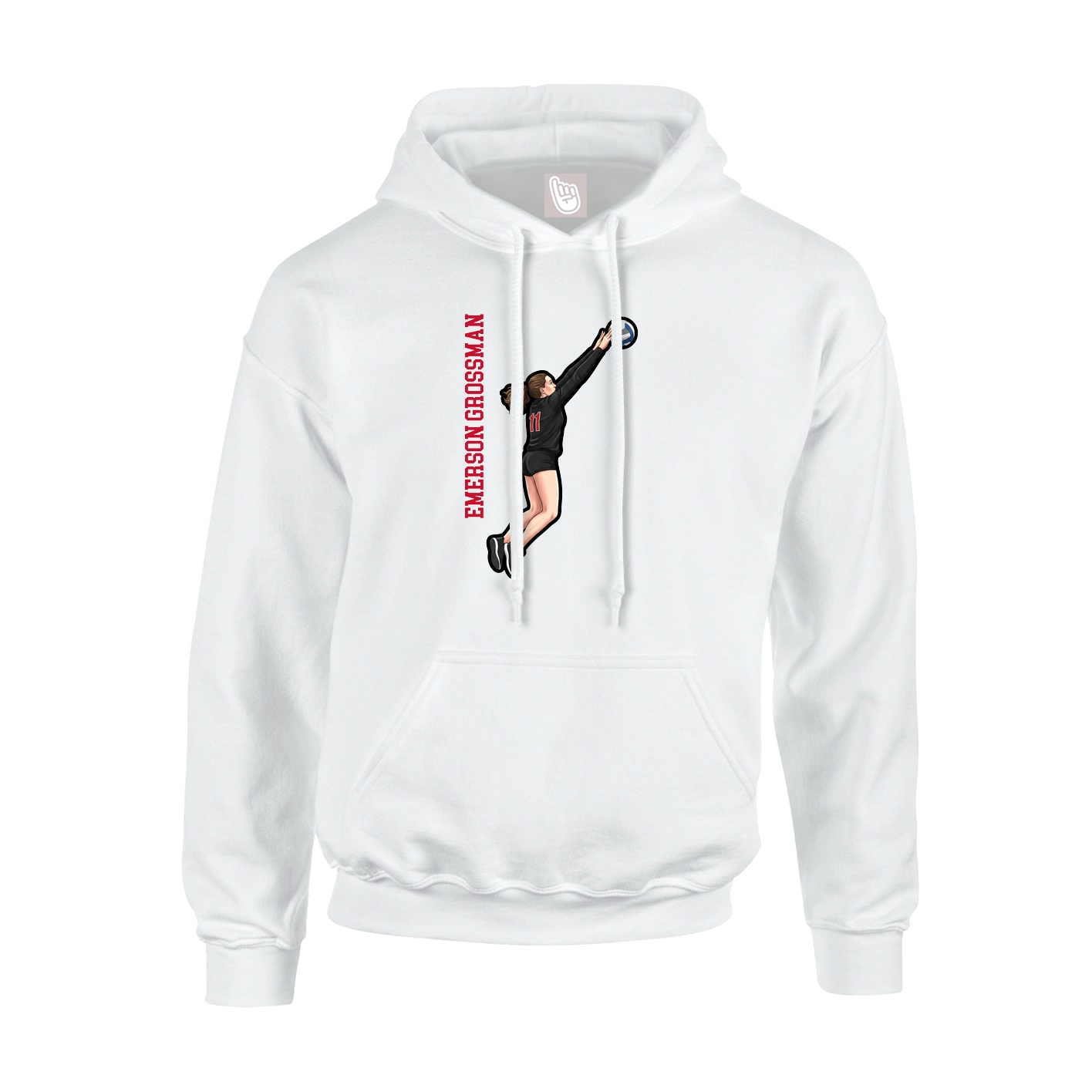 Youth Hoodie — Name Vertical in White