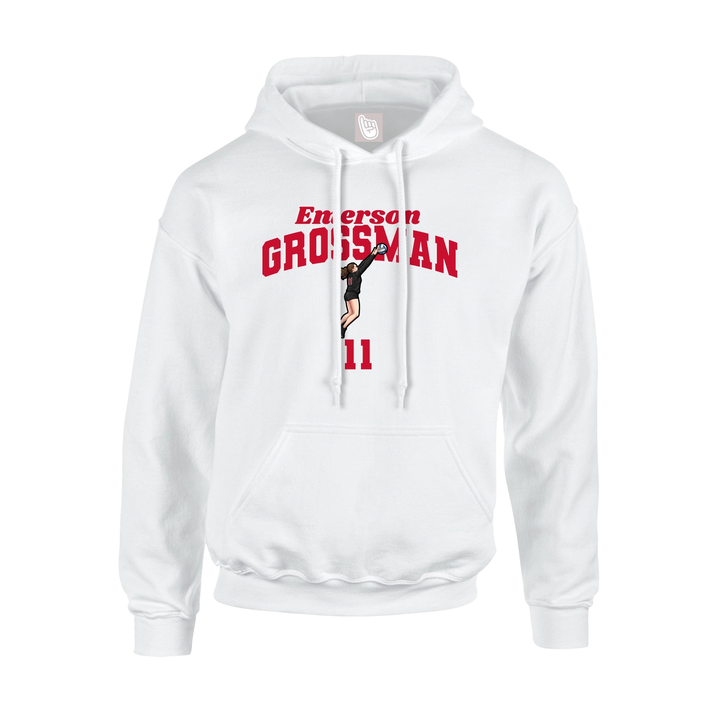Hoodie — Signature Arch in White