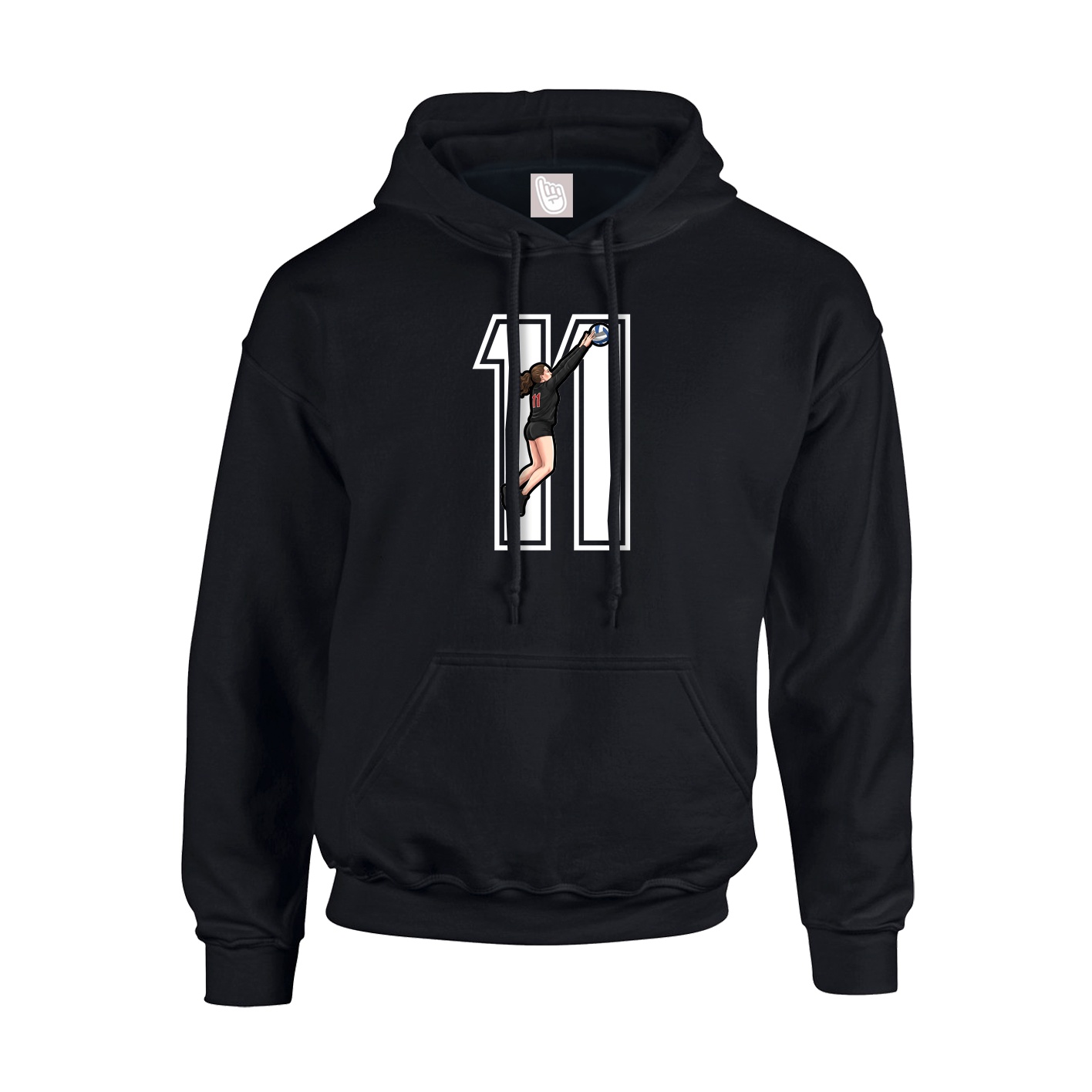 Youth Hoodie — Number in Black
