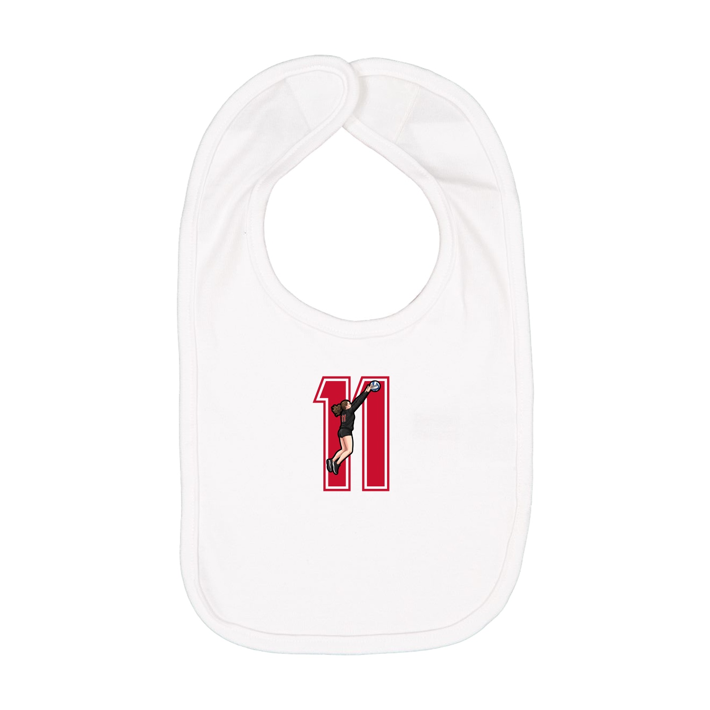 Infant Bib — Number in White