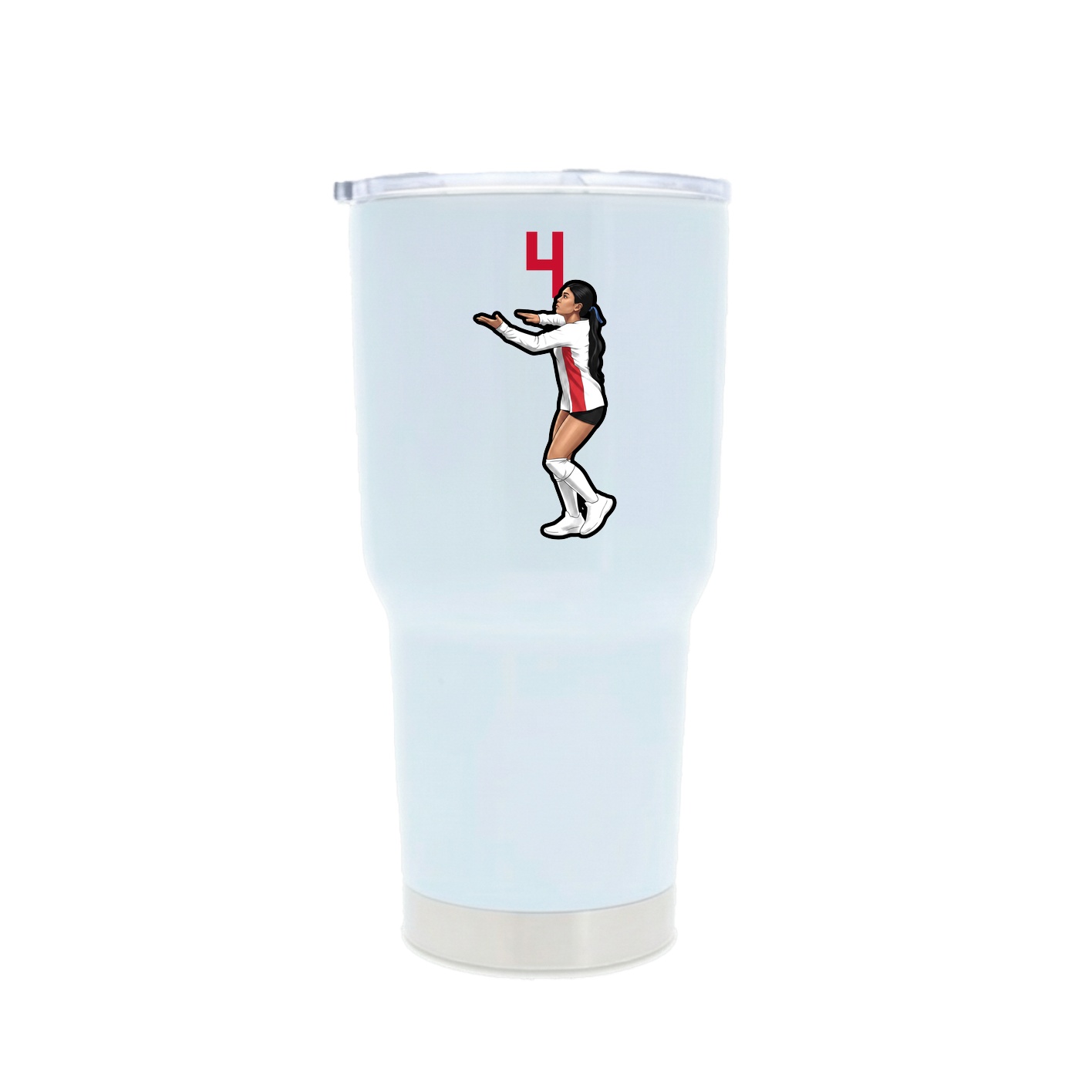 30oz Stainless Steel Tumbler — Number Top in White