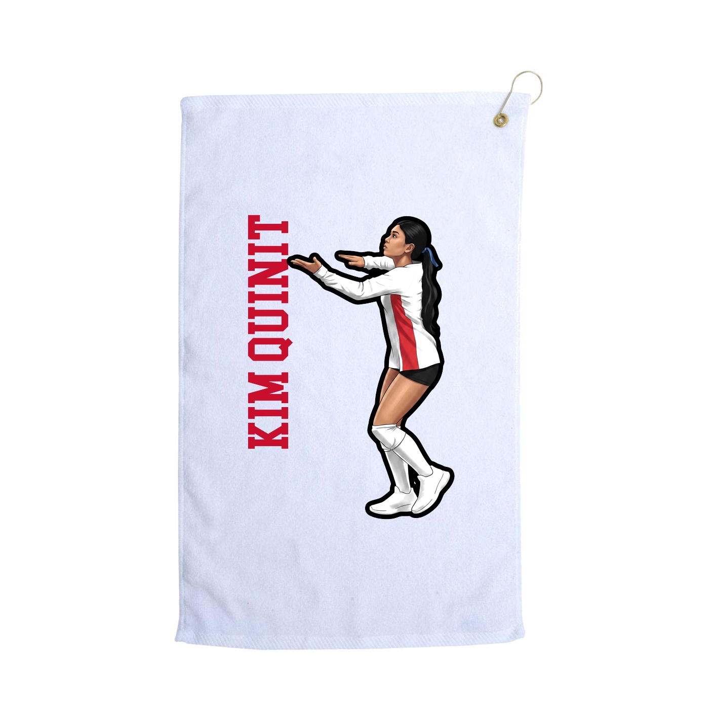 Golf Towel — Name Vertical in White