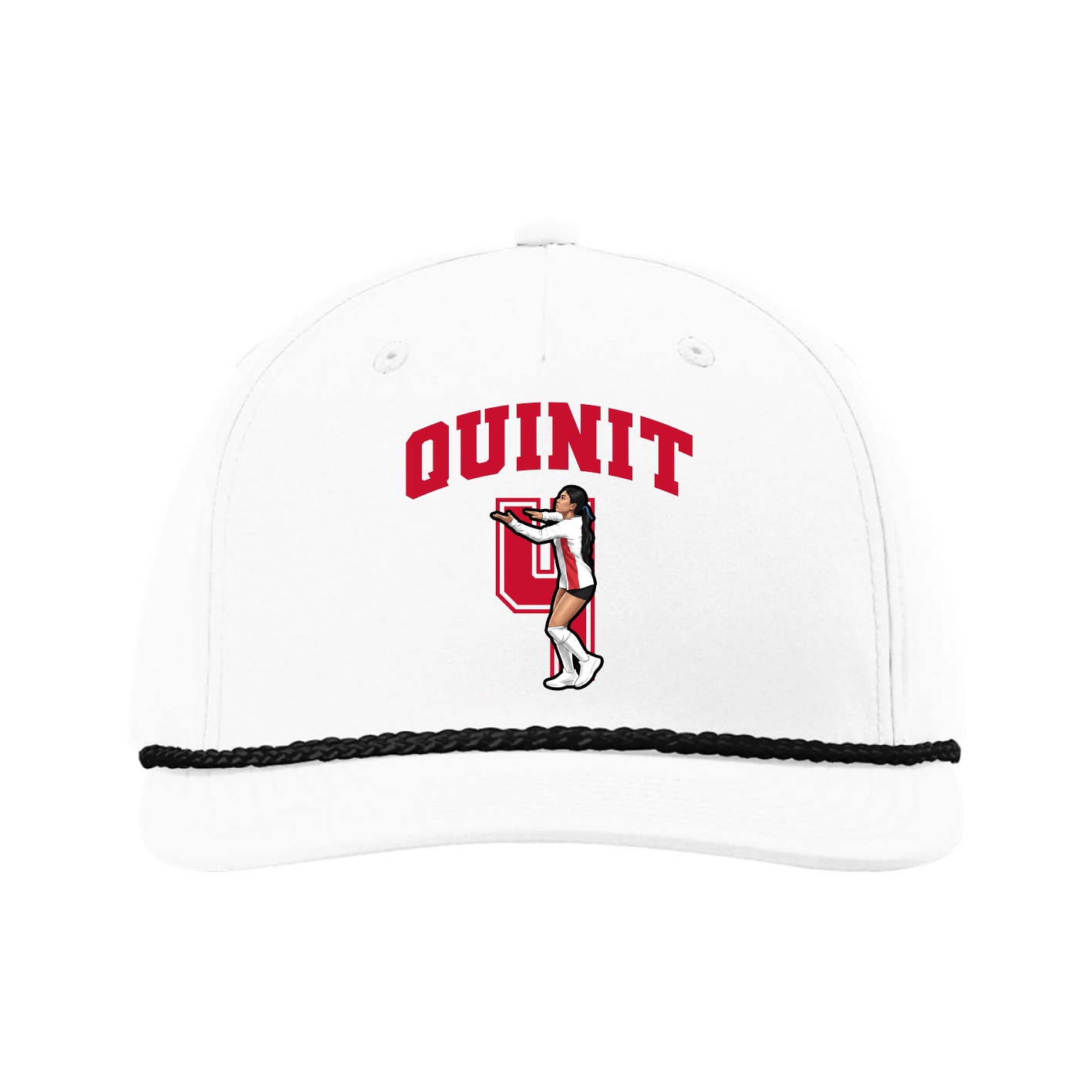 Five-Panel Classic Rope Cap — Number in White