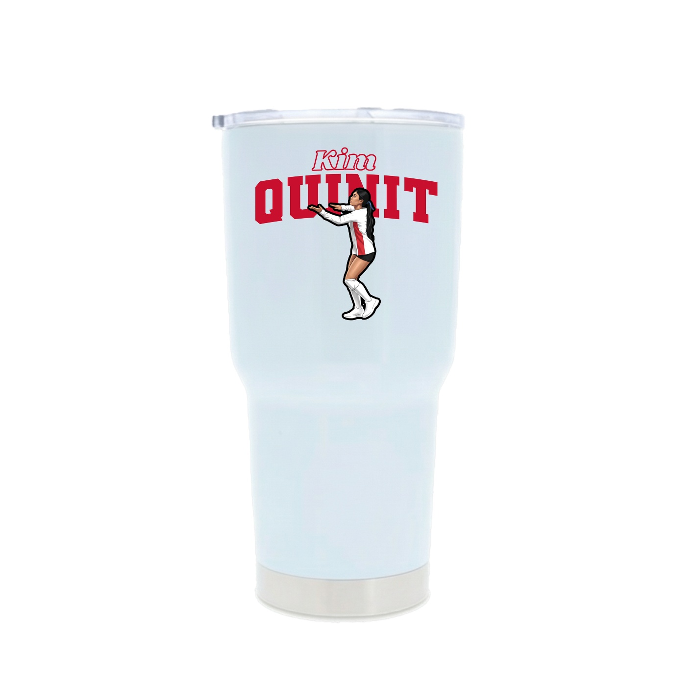 30oz Stainless Steel Tumbler — Name Arch in White