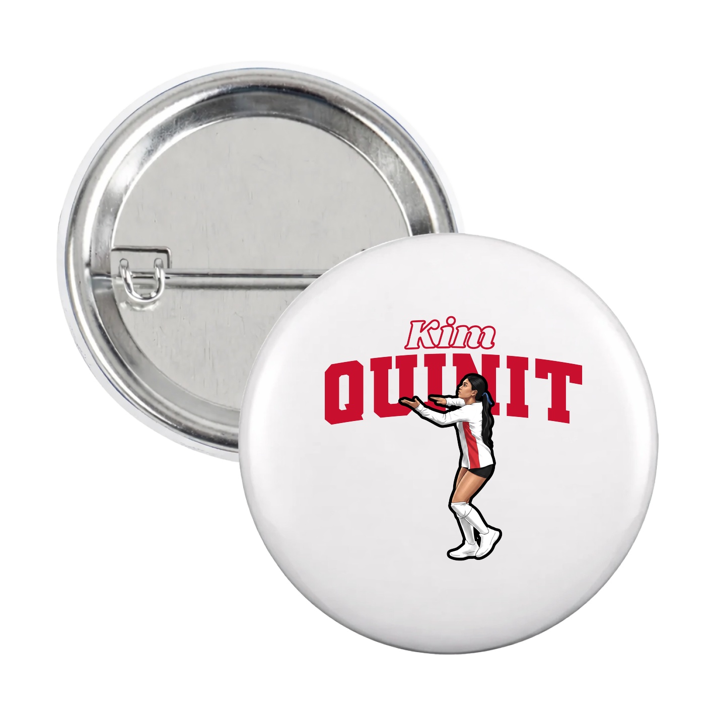 Game Day Button — Name Arch in White
