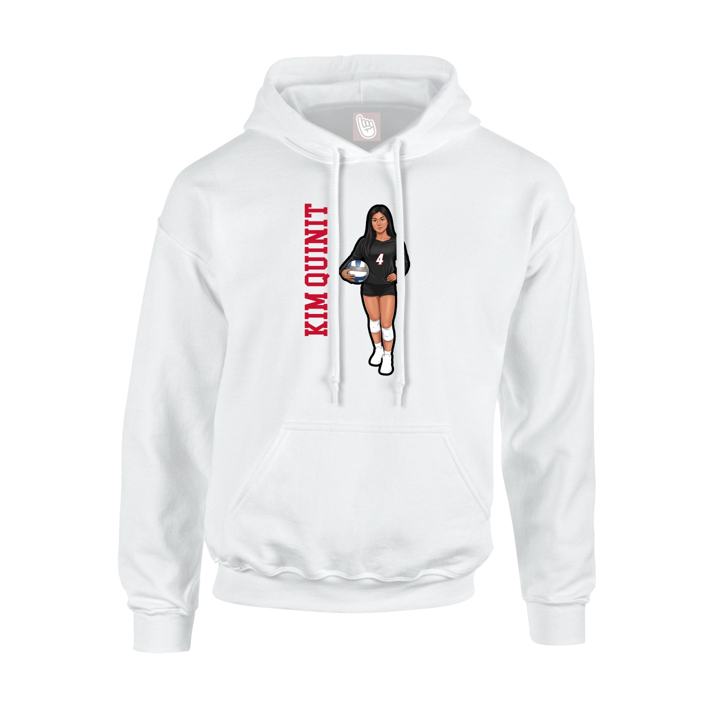 Hoodie — Name Vertical in White