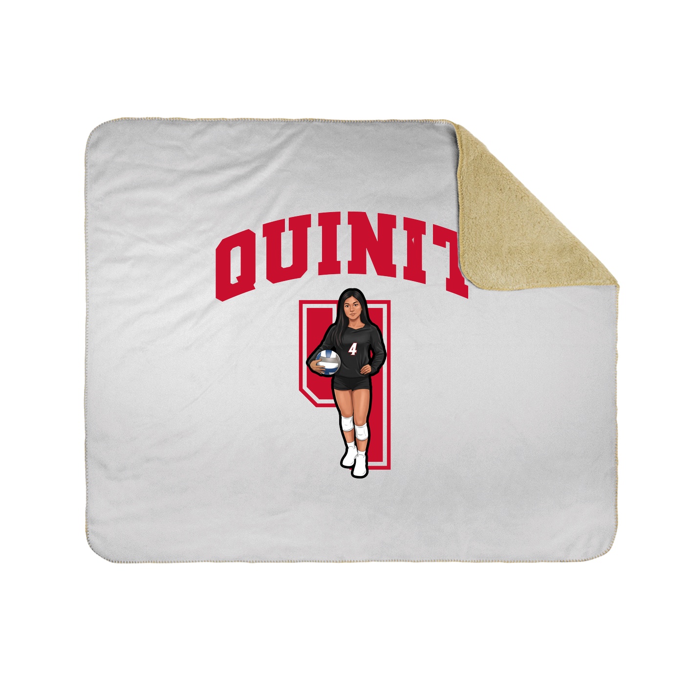 Throw Blanket — Number in White