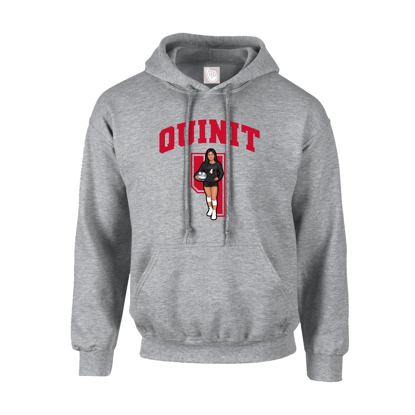 Youth Hoodie — Number in Grey