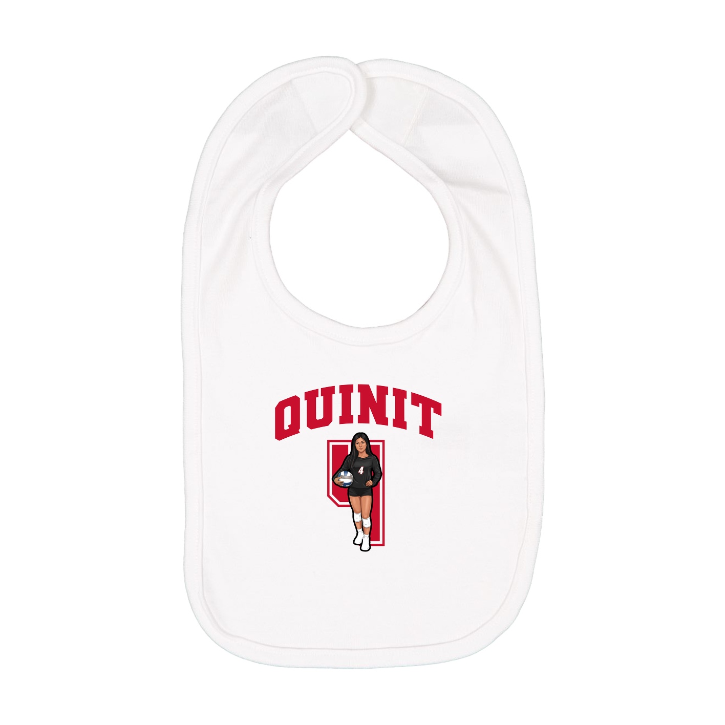 Infant Bib — Number in White
