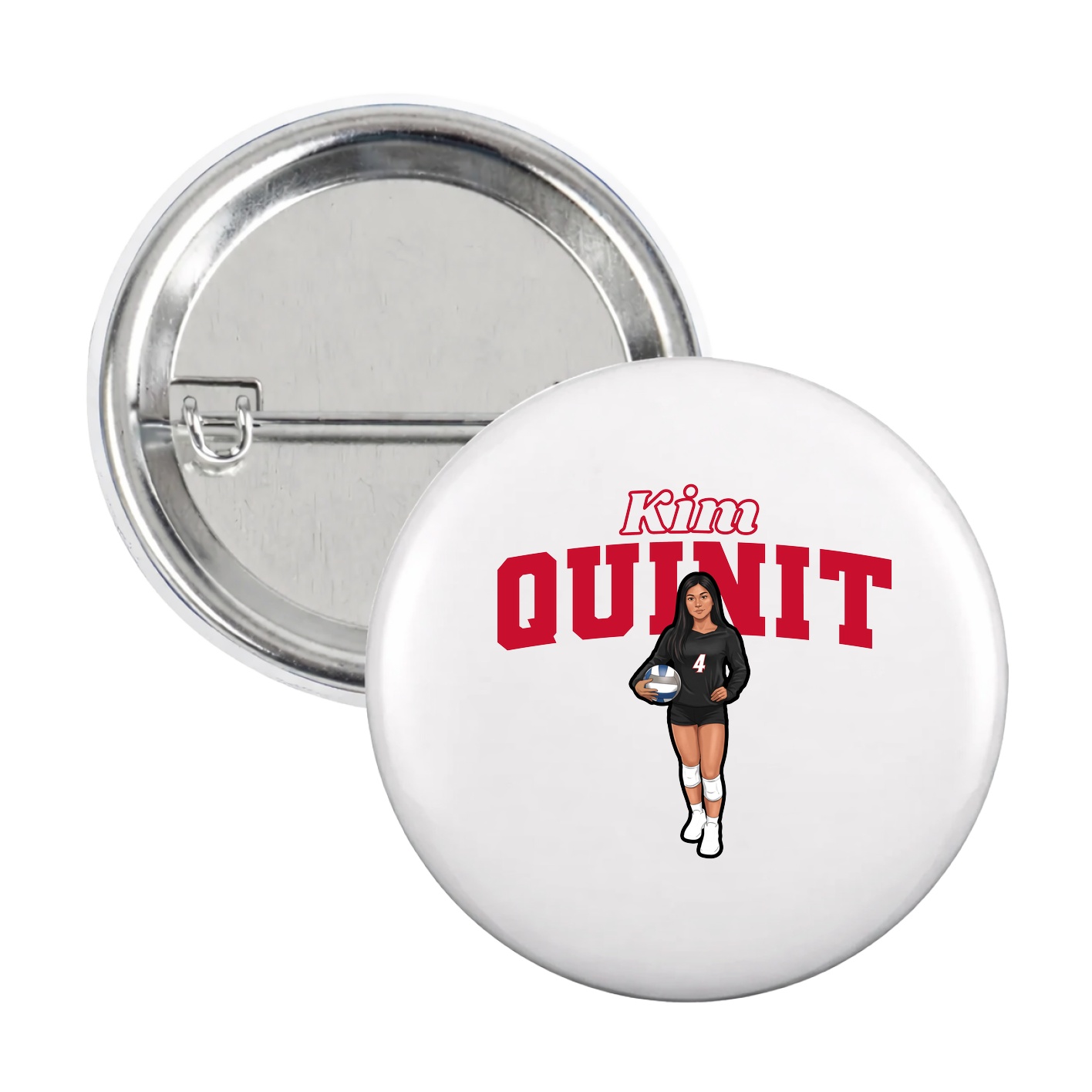 Game Day Button — Name Arch in White