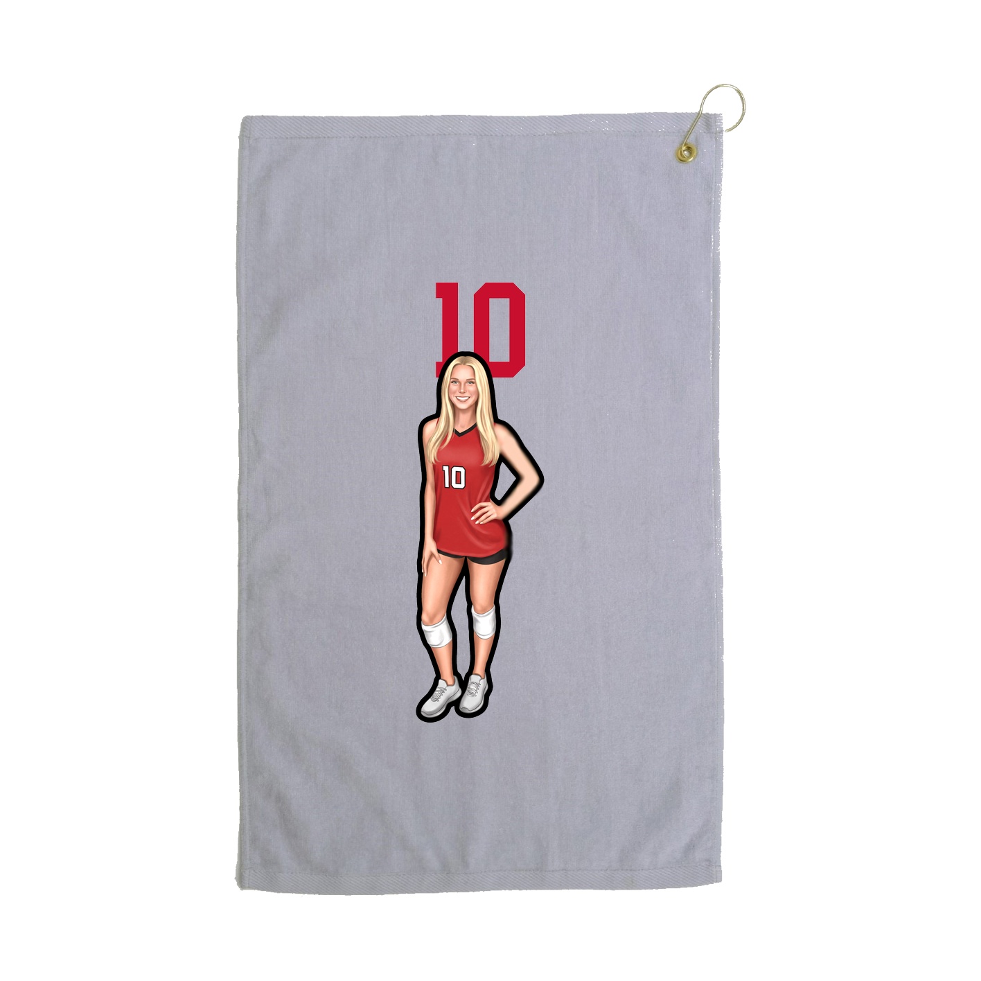 Golf Towel — Number Top in Grey