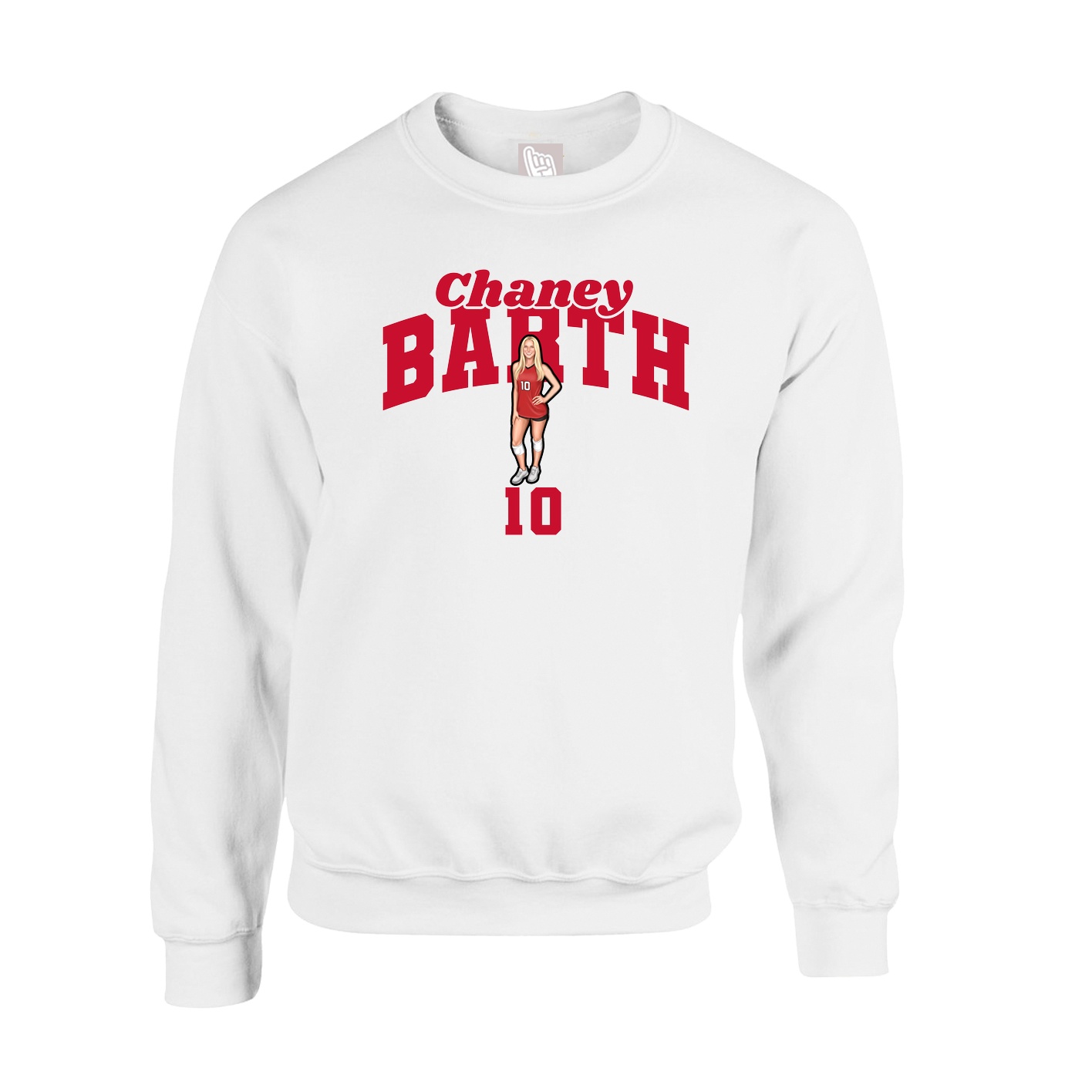Fleece Crew — Signature Arch in White