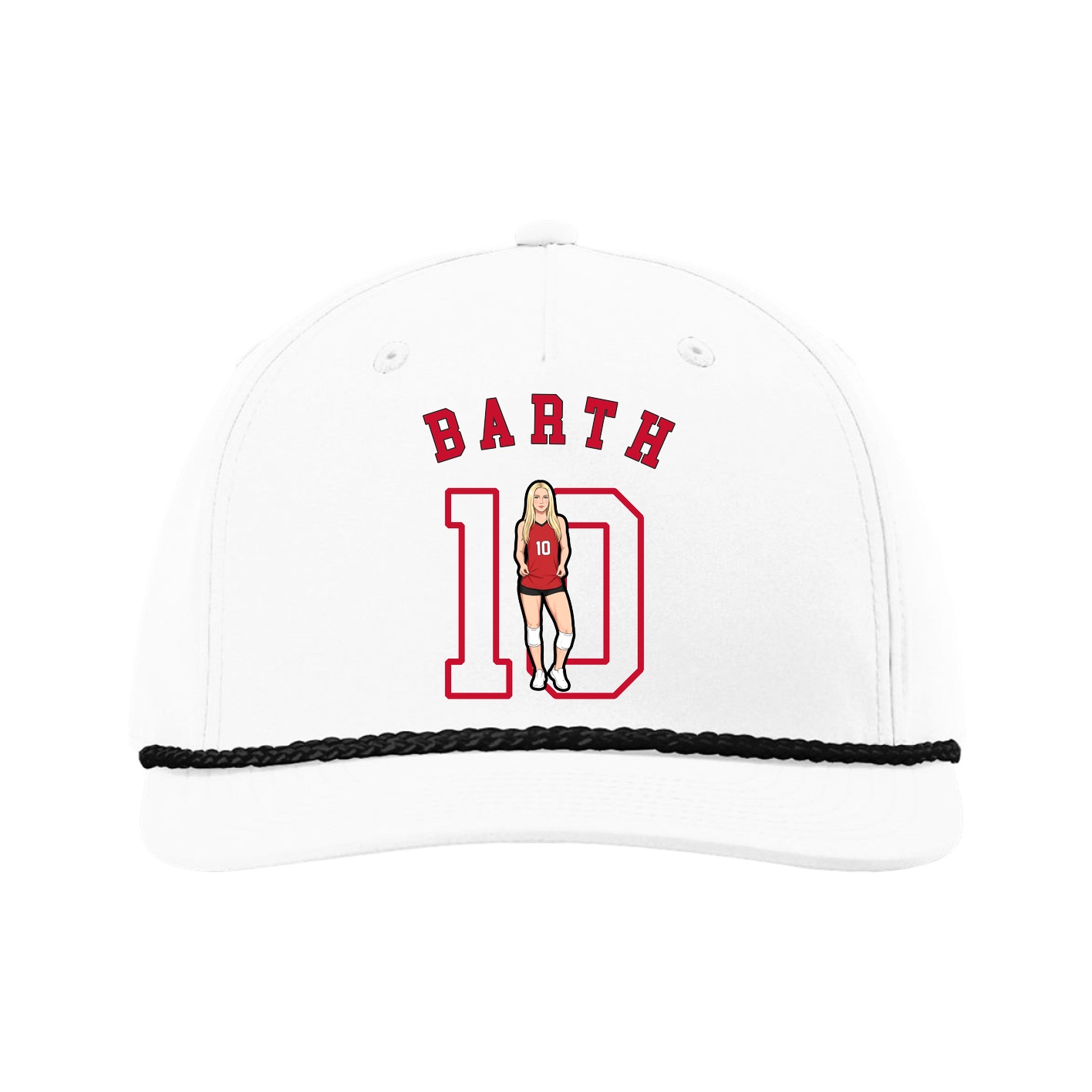 Five-Panel Classic Rope Cap — Shirsey Arch in White