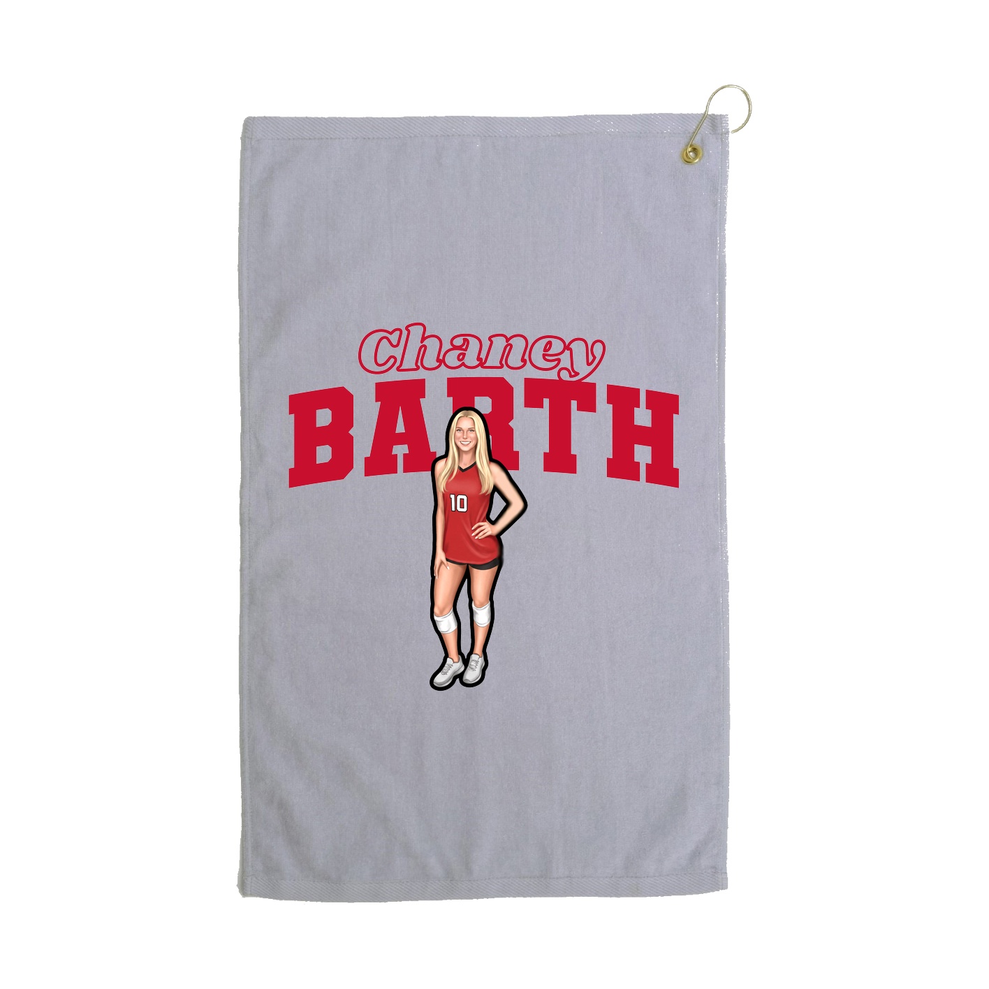 Golf Towel — Name Arch in Grey